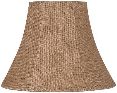 Natural Burlap Medium Bell Lamp Shade 7'' Top x 14'' Bottom x 10.5'' High (Spider)