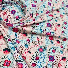 4-way Stretch Flowers and Hearts Print Fabric 60" wide Swimsuit Spandex By Yard