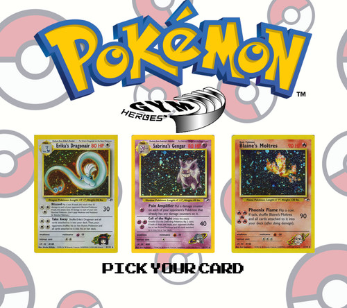 Vintage Pokémon Gym Heroes Unlimited WOTC - Pick Your Card - Complete Your Set