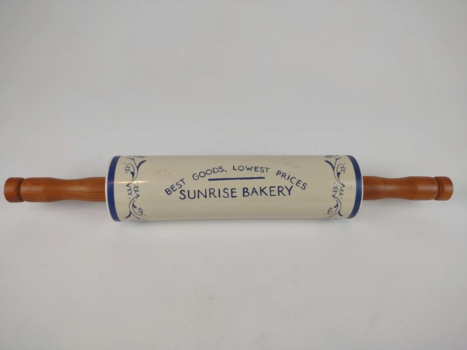 Advertising Porcelain Rolling Pin "Best Goods, Lowest Prices Sunrise Bakery"
Opens in a new window o