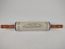 Advertising Porcelain Rolling Pin "Best Goods, Lowest Prices Sunrise Bakery"