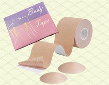 Skin Boob Tape with 2 Nipple Covers, Booby Body Tape for Large Breasts