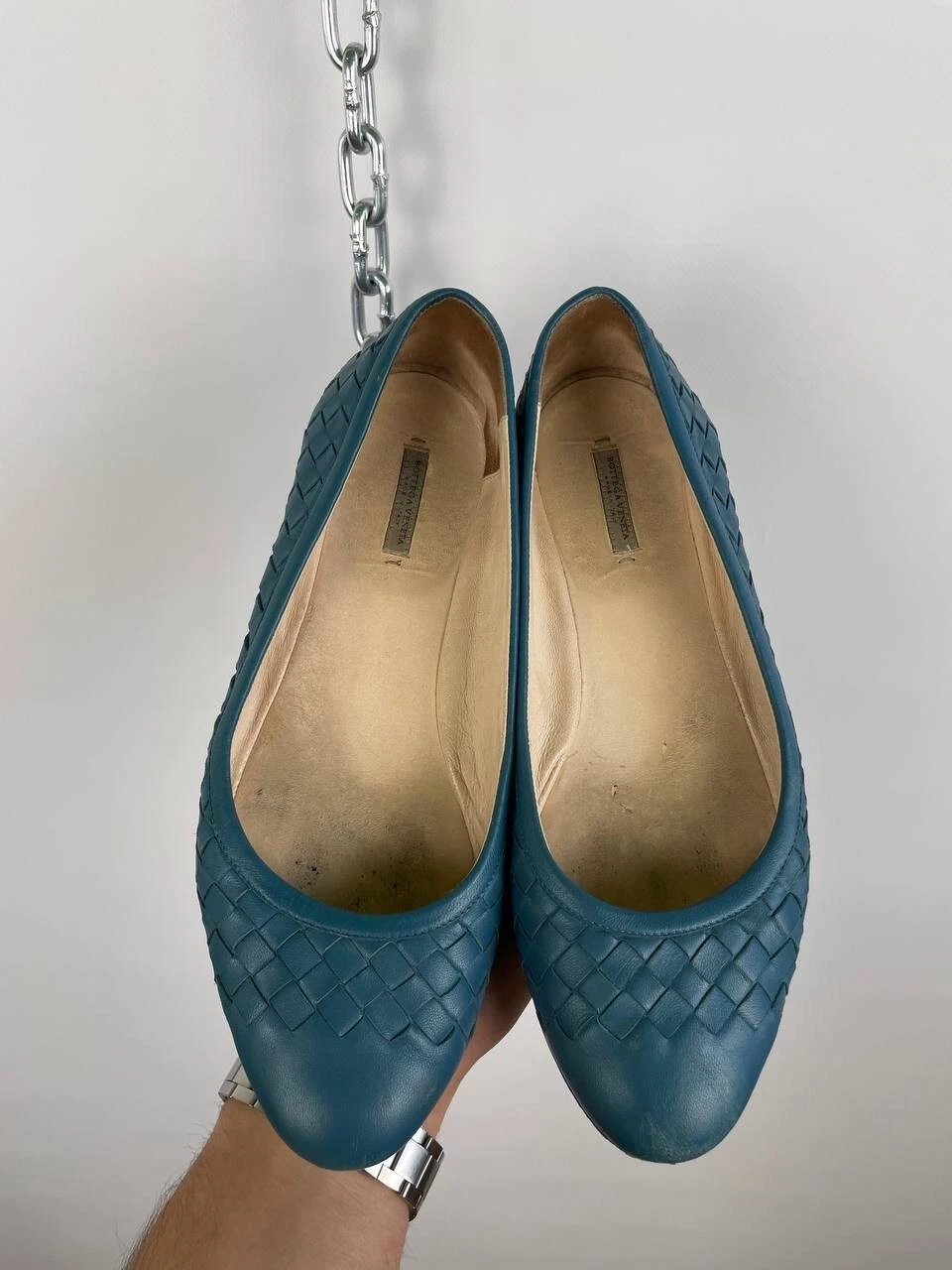 Ballerine Bottega Veneta Intrecciato Intrecciato Pelle Blu Italia