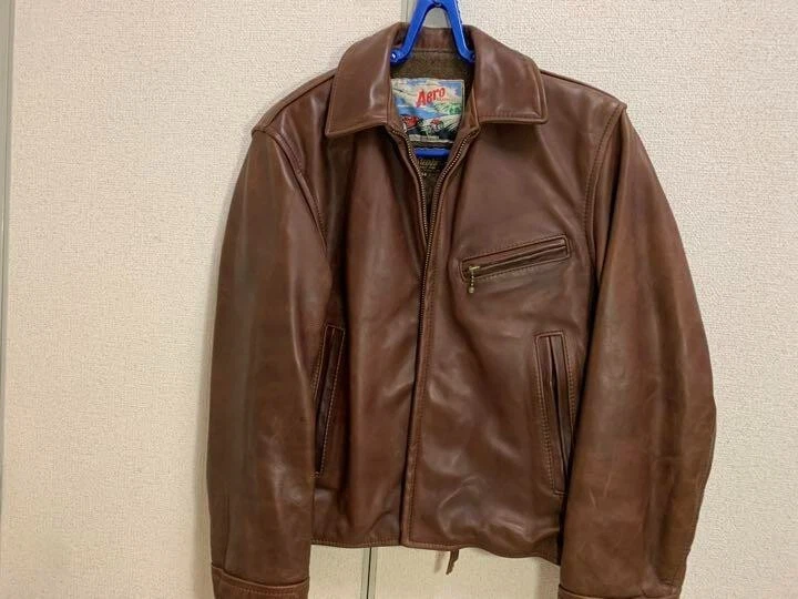 Aero Leather Jacket 34 Brown Used F S Japan eBay