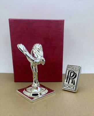 ORIGINAL FACTORY 1/1 Rolls-Royce Fabulous hood Ornament Mascot Gold Metal Model+Badge