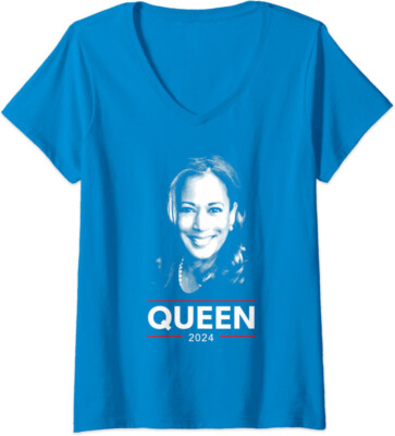 Queen Kamala Harris For 2024 American Elections Ladies' V-Neck Tshirt