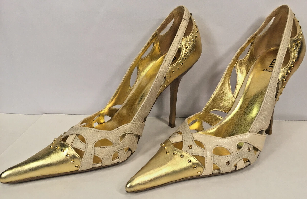Cream and gold best sale heels
