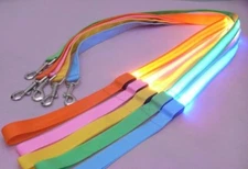 BATTERY 1FT GLOW LED 4ft LEASH Pet Dog Nylon lead Flash Light Safety blinking