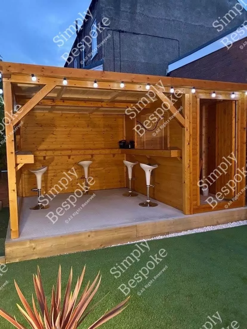 Hot tub top shelter with bar