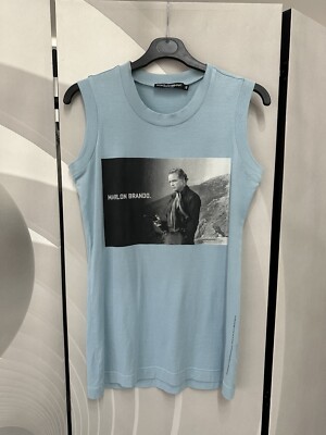 Authentic Dolce & Gabbana Baby Blue  Marlon Brando  Graphic T-shirt EU 40