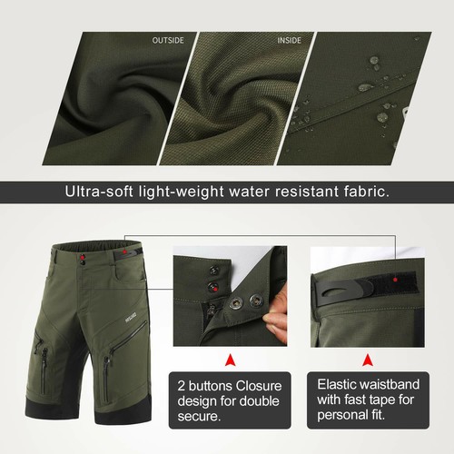 6 Colors Men Mountain Bike Bicycle MTB Riding Road Shorts Cycling Short Pants - Picture 43 of 60