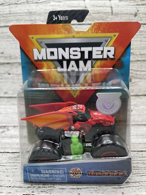 Monster Jam 1:64 RED Dragonoid Truck Figure Poster Arena Favorites new