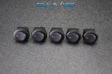5 PCS ROUND ROCKER SWITCH 3/4 HOLE 16 AMP 12V 3 PIN ORANGE LED TOGGLE IBRRSO