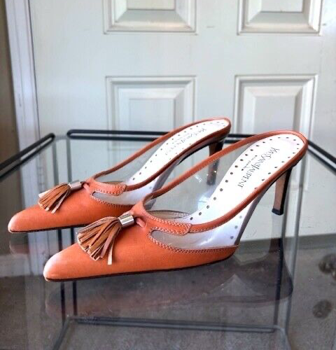 SAINT LAURENT YSL Rive Gauche Mules in pelle con nappa accento us intime ottimeioni taglia co 3 =s U