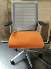 Steelcase Think office desk mesh back Chair orange and silver
