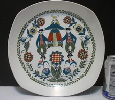Vtg SAGA Norsk Platter 11 1/2" Scandinavian Nordic Folk Art Norway FF Figgjo
