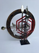 ABSTRACT METAL SCULPTURE BY FRANK COTA CALIFORNIA MODERNISM CUBISM GEOMETRIC ART
