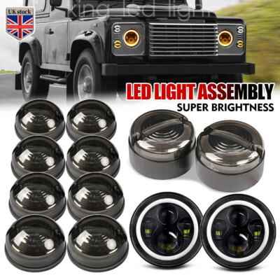 Komplettes LED Lampen Upgrade Kit Für Land Rover Defender 90 110 Schwarz 1990-16