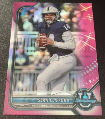 Sean Clifford 2022 Bowman University #69 PINK Chrome Rookie Penn State