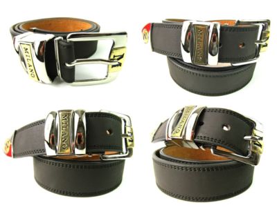 Neu Mens-Prämie Qualität Braunes Leder Gürtel Silberne Schnalle Von Milano Smart