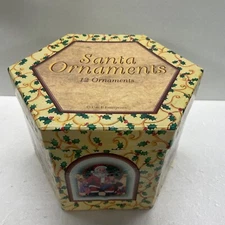 Vintage C&F Enterprises The Santa Ornaments Papier Mache Decoupage 12 Ornaments