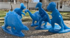 Mold-A-Rama Sinclair Dinoland Worlds Fair Set of 5x Dinosaurs MONOCHROMATIC BLUE