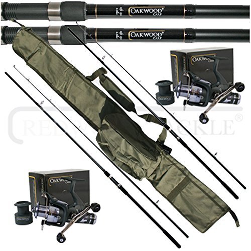 OAKWOOD 12ft 2.75tc Rods x 2/Double Handle Freespool/BTR Reel x 2