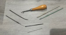Lot of Vtg Sewing Crochet Needles Hooks Rug Locker Wood Handle Boye Susan Bates