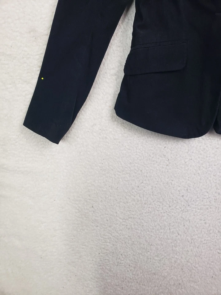 Blazer H&M Mujer Chaqueta 8 Negro Pana Manga Larga Pecho Único Un Botón Foto 4 de 4