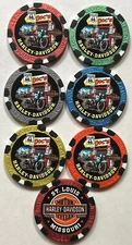 Harley Davidson Wide Print Poker Chip Doc's HD in St Louis, Missouri    CLOSED