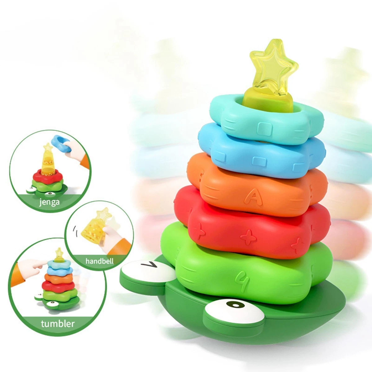Stacking Blocks Classic Toy Frog Tumbler Toy for Toddlers Children
