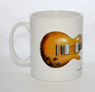 GEORGE MORGAN ILLUSTRATION Guitar Mug. Duane Allman's 1957 Gibson Les Paul Goldtop.