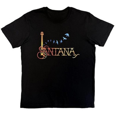 Carlos Santana Attractive Guitar & Birds T-shirt