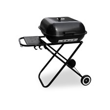Foldable BBQ charcoal Grill Portable Square Kettle Cart Barbecue Wheels Stand