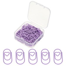120pcs Paper Clip, 20mm Mini Heart Rust-proof Paper Clip Paper Clip,Purple