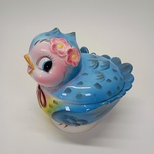 Lefton 289 Blue Bird Cookie Biscuit Jar With ...