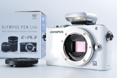 NEAR MINT] OLYMPUS PEN Lite E-PL3 Digital Camera White Body 12.3MP