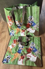 Lot of 2: PuppyBowl Kitty Football Reusable Shopping Gift Bags EcoTote~HomeGoods