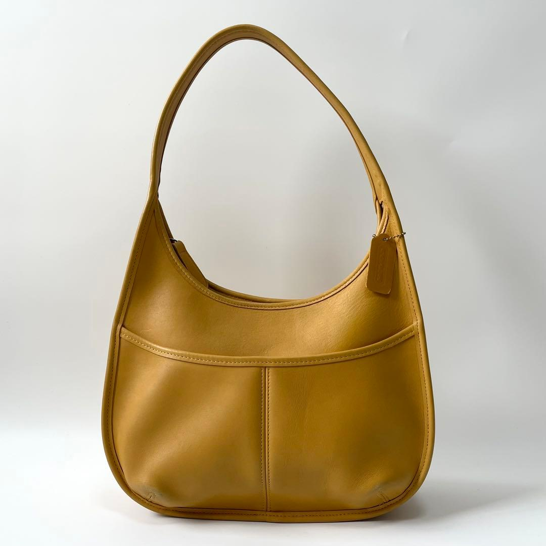 COACH Old Coach Ergo 9033 Yellow Leather Shoulder Bag USA Made | eBay