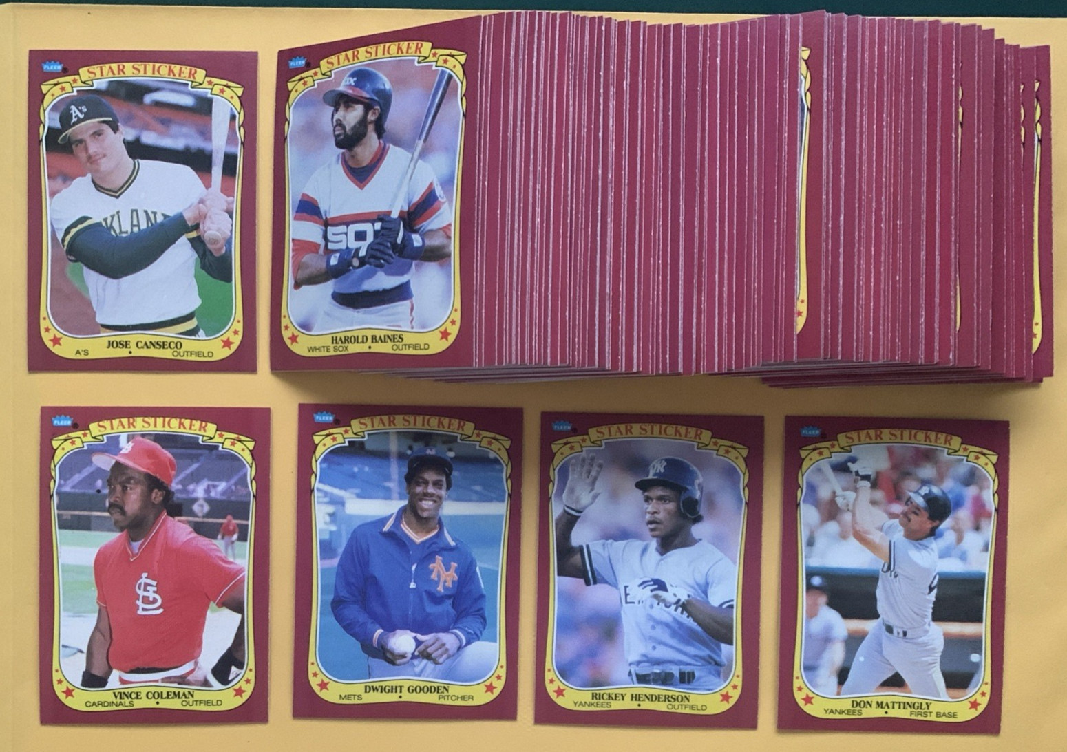 1986 Fleer Star Stickers SET BREAK singles - stars, rookies, HOFers, #1-132