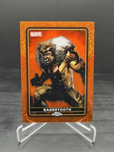 2025 Topps Chrome Deadpool Sabretooth Comic Accurate Orange Shimmer 04/25 #7