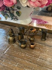 Vintage 9p Miniature Copper Brass Kettles, Watering Cans, Teapots Etc