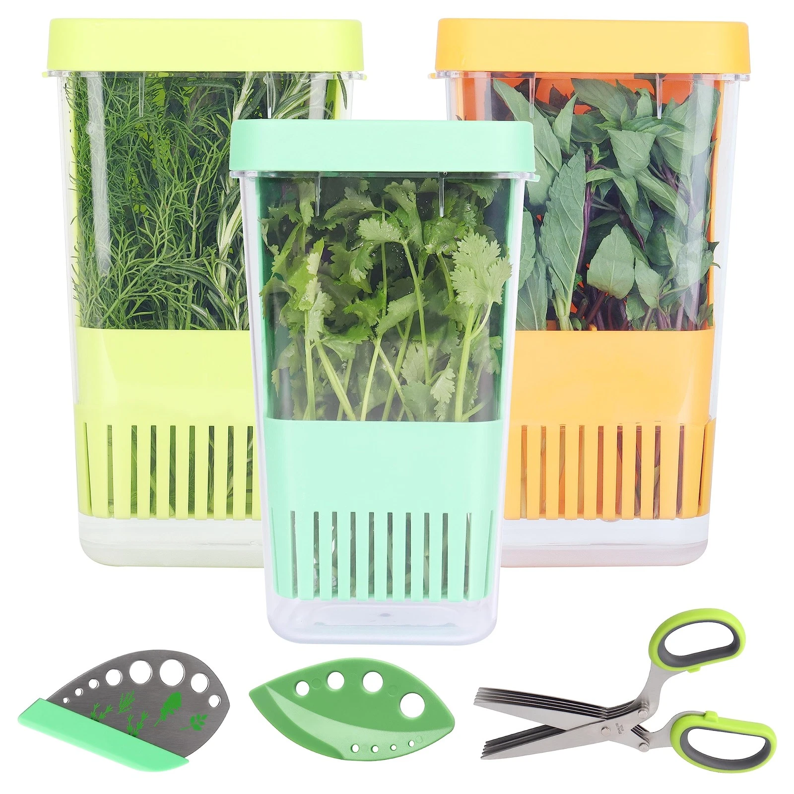 LUVCOSY Herb Keeper Set: 3 Pack Herb Saver+1 Pack Herb Scissors+2 Pack Herb Stri
Opens in a new wind