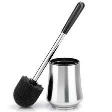 Toilet Brush, Toilet Brush and Holder Sliver Toilet Bowl Brush with Durable B...