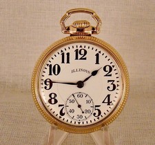 RELOJ BOLSILLO ILLINOIS "BUNN SPECIAL" 23j 10k ORO ESTUCHE ABIERTO 16s FERROCARRIL