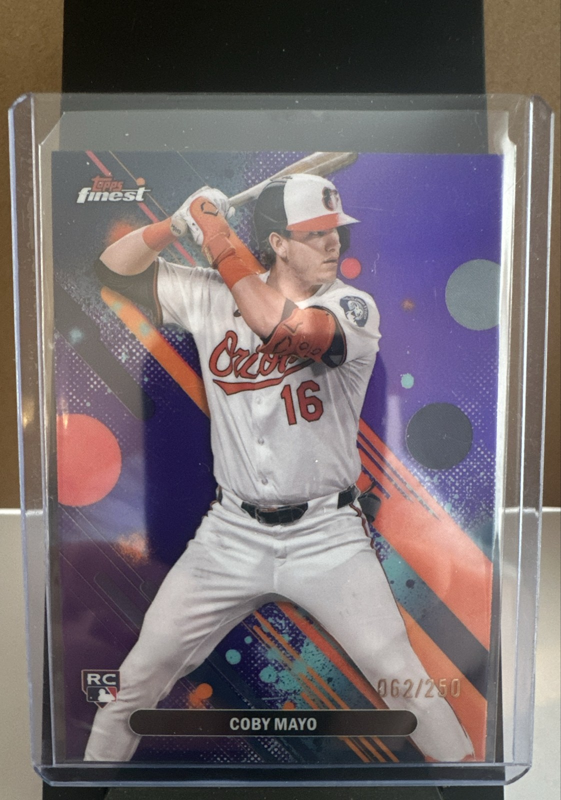 2025 Topps Finest - Common Coby Mayo #26 Purple Refractor /250 (RC)