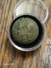 Civil War Eagle Coat Button Slight Crack above Eagle Alexandria, Louisiana