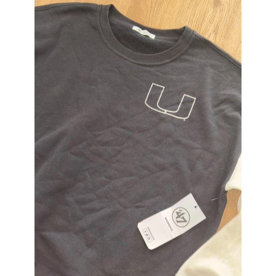 Sudadera lavada vintage para mujer Miami Hurricanes 47 marca nueva con etiquetas - XL - negra Foto 2 de 4