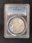 1897 PCGS MS65 Morgan Silver Dollar Blast White Coin