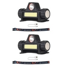 New 2-Pack Automatic Dimming Headlight For Welding Helmet USB Rechargeable